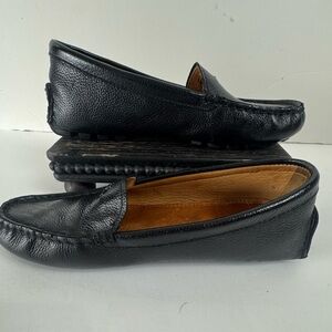 Coach Amber Black Pebbled Leather Driving Loafers Moccasins Women’s 7.5B